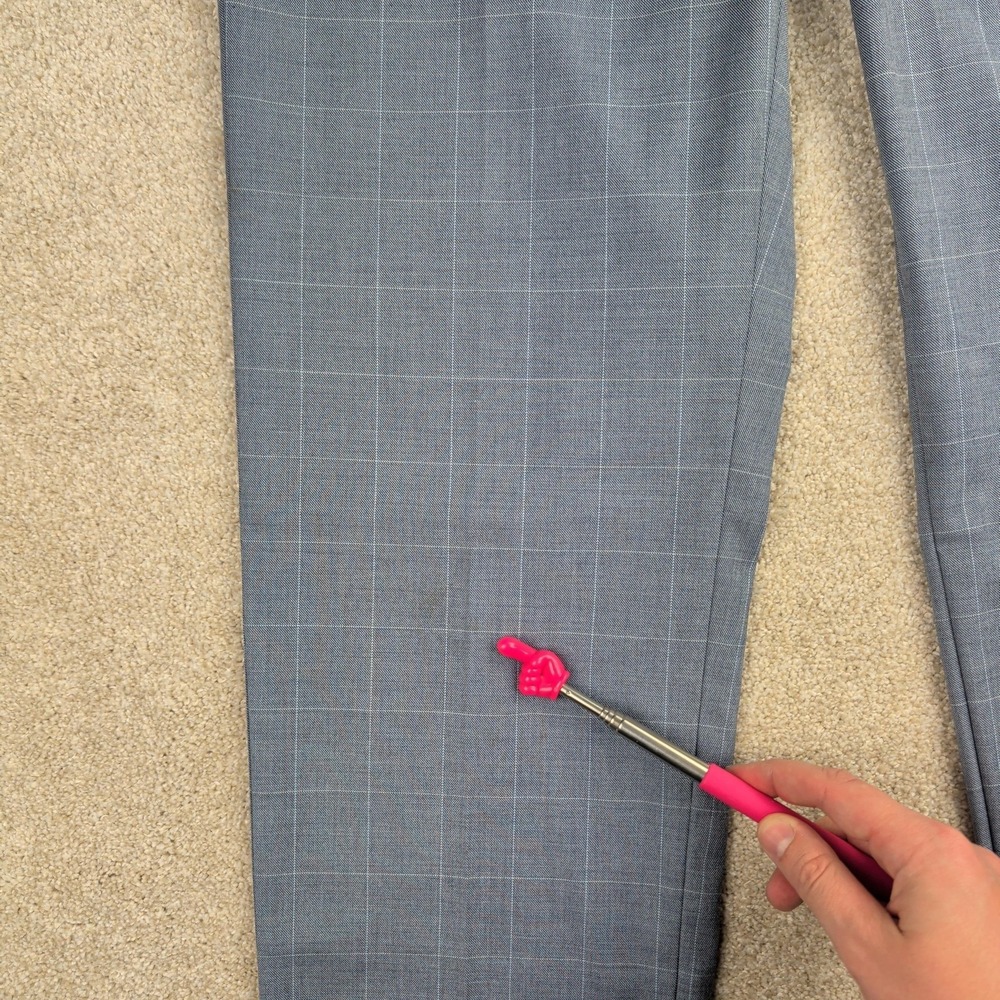 Lauren Ralph Lauren Suit Pants Mens 34x32 Gray Check Ultraflex Stretch Formal - Picture 2 of 12